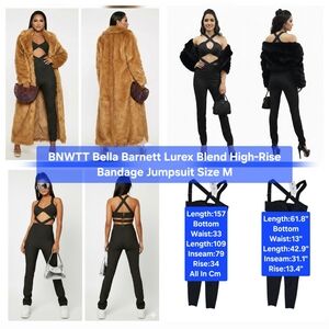 BNWTT Bella Barnett Lurex Blend High-Rise Bandage Jumpsuit Size M